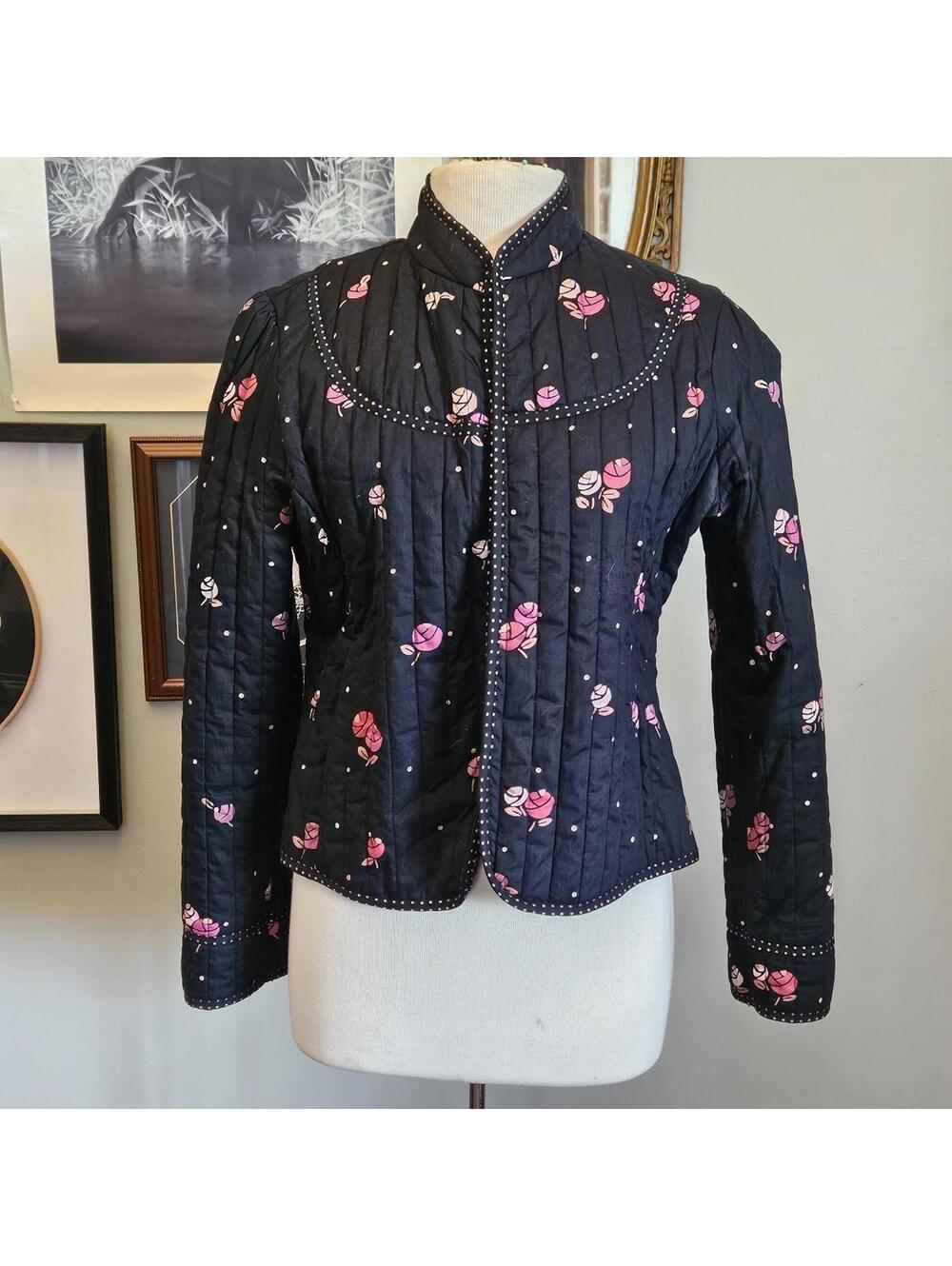 Vintage 100% Cotton Quilted Navy Jacket